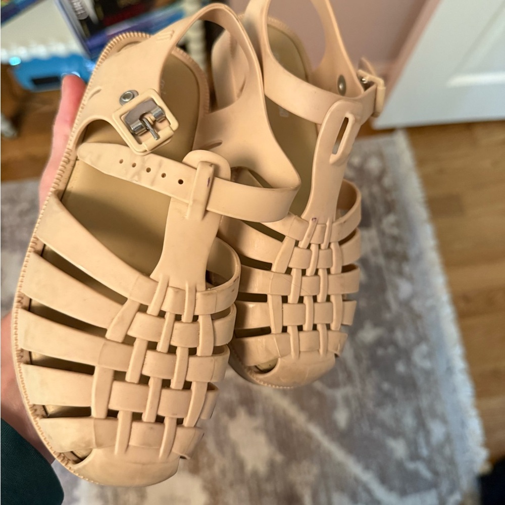 Mini Melissa Beige Jelly Fisherman Sandals